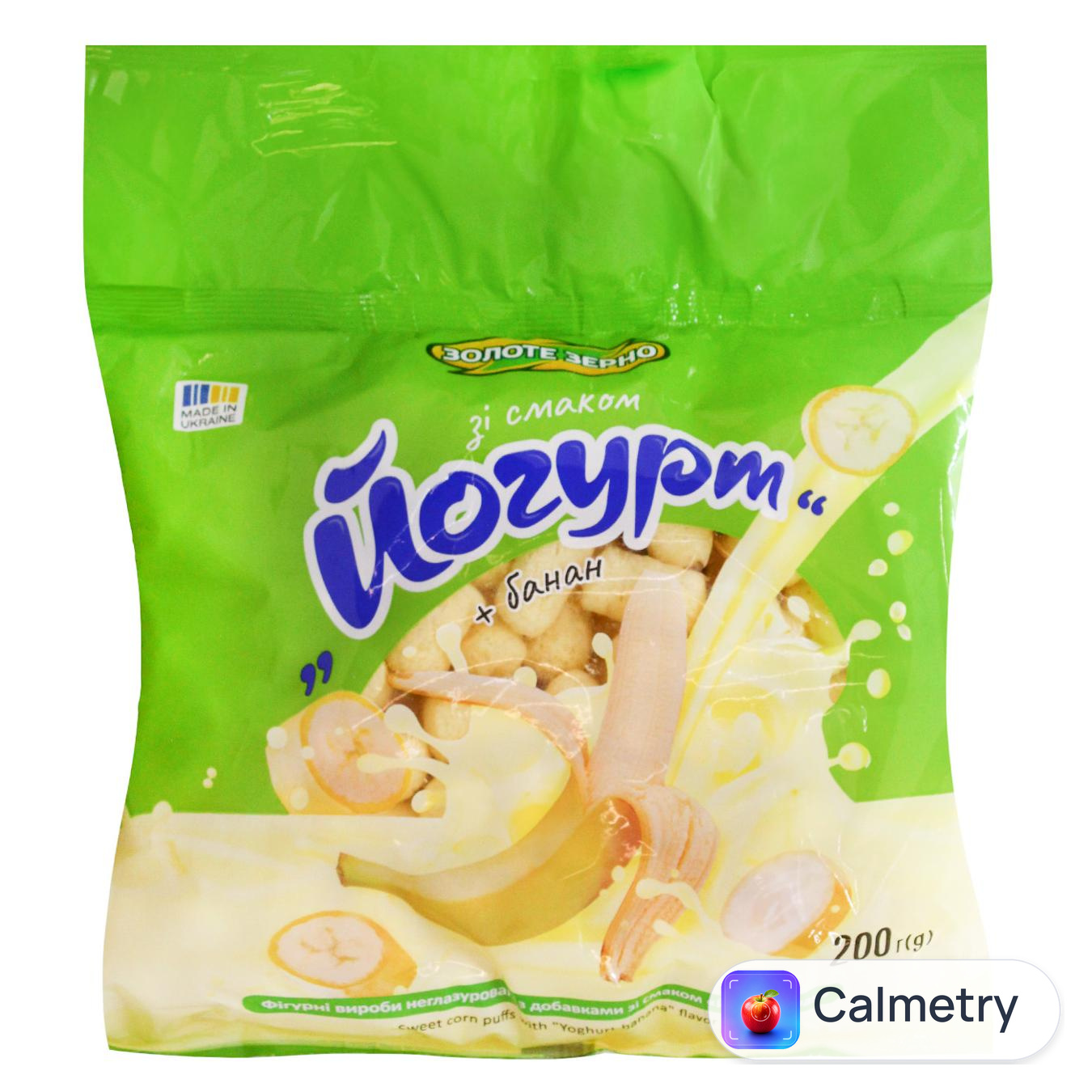 Палички кукурудзяні Золоте Зерно зі смаком йогурт-банан 200г — фото продукту
