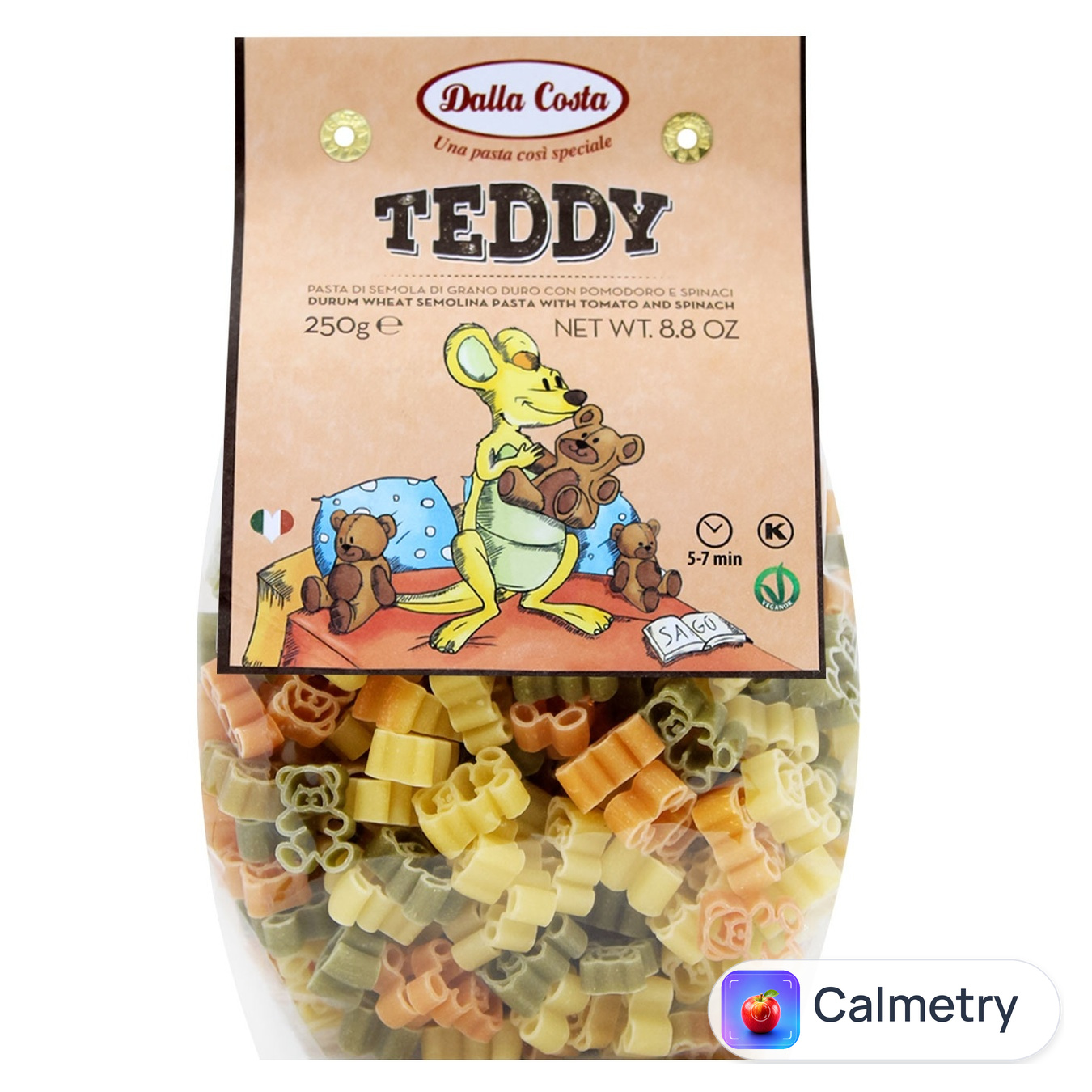 Макаронні вироби Dalla Costa Teddy з томатом і шпинатом 250г
