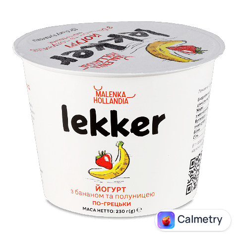 Йогурт Lekker з бананом та полуницею по-грецьки 3%, 230г
