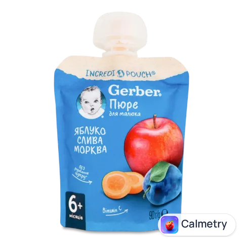 Пюре Gerber яблуко-слива-морква