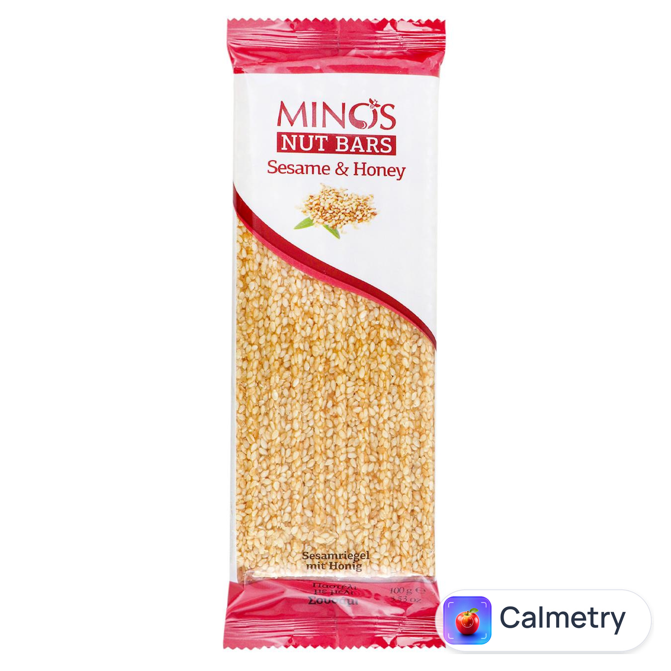 Батончик Minos з насінням кунжуту та медом 100г — фото продукту