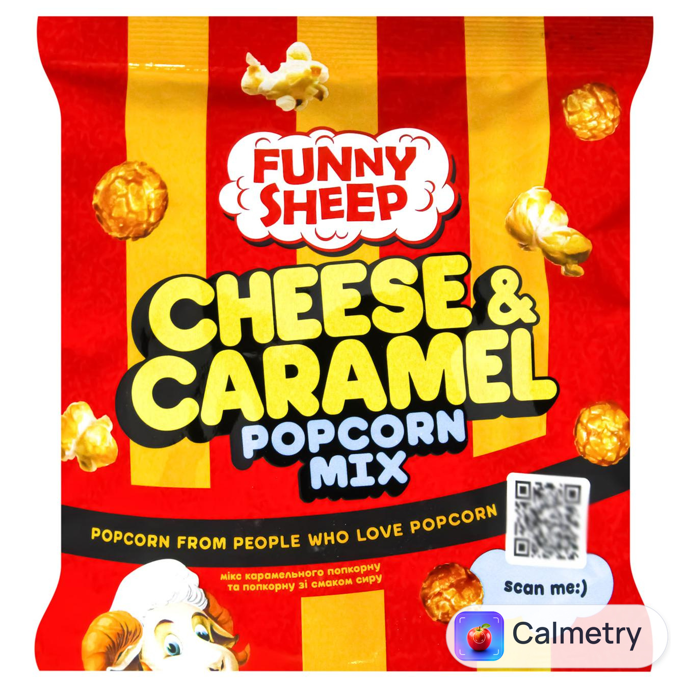 Попкорн Funny Sheep карамель та сир 120г