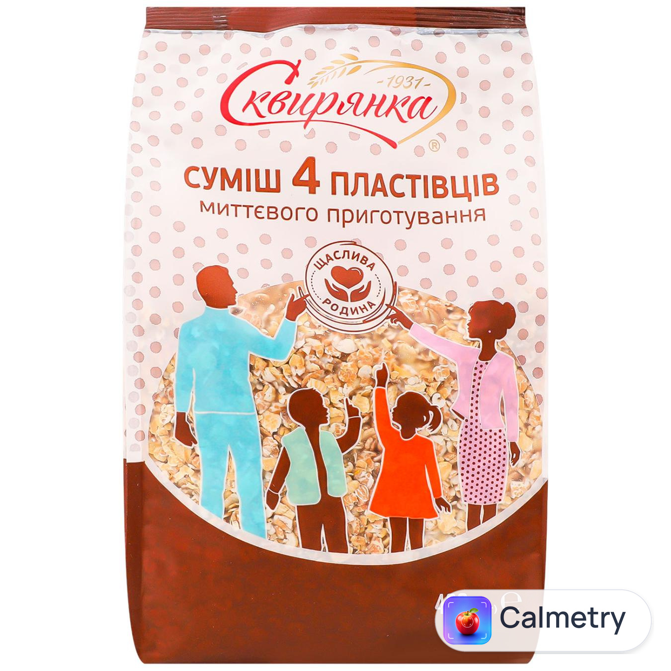 Суміш пластівців Сквирянка 4 злаки 400г — фото продукту