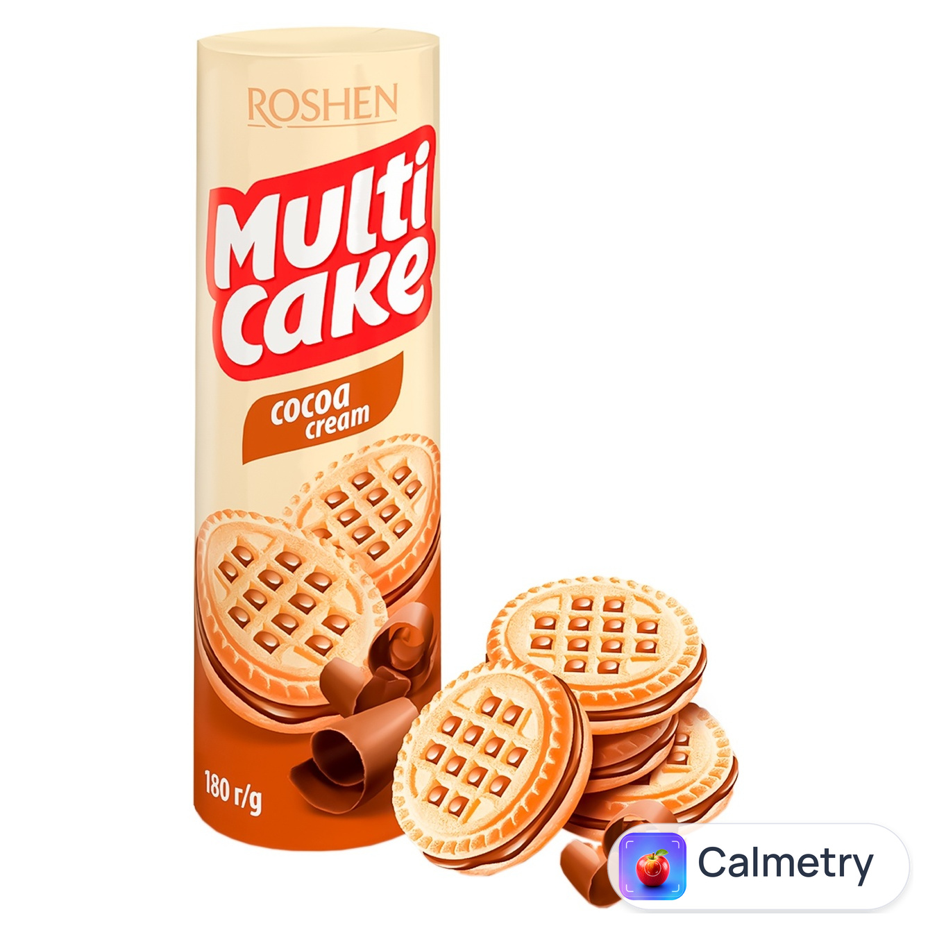 Печиво-сендвіч Roshen Multicake цукрове з начинкою какао 180г
