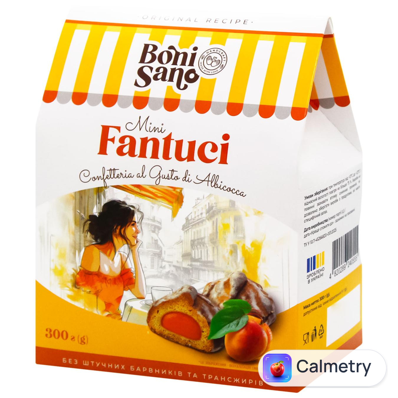 Печиво BoniSano Fantuci зі смаком Абрикосу 300г