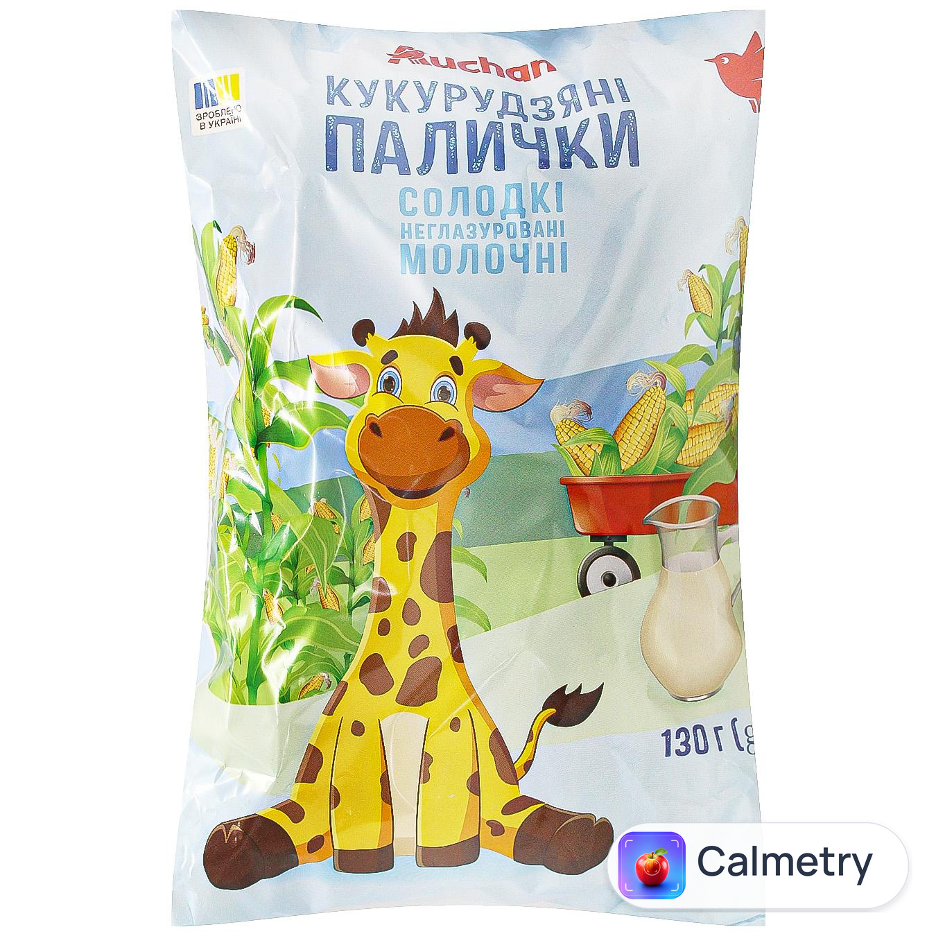 Палички кукурудзяні Auchan солодкі неглазуровані молочні 130г