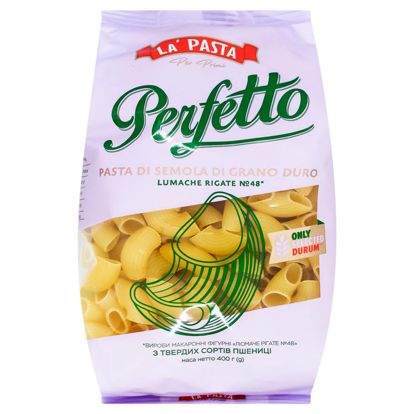 Макаронні вироби La Pasta Perfetto люмаче рігате 400г — фото продукту