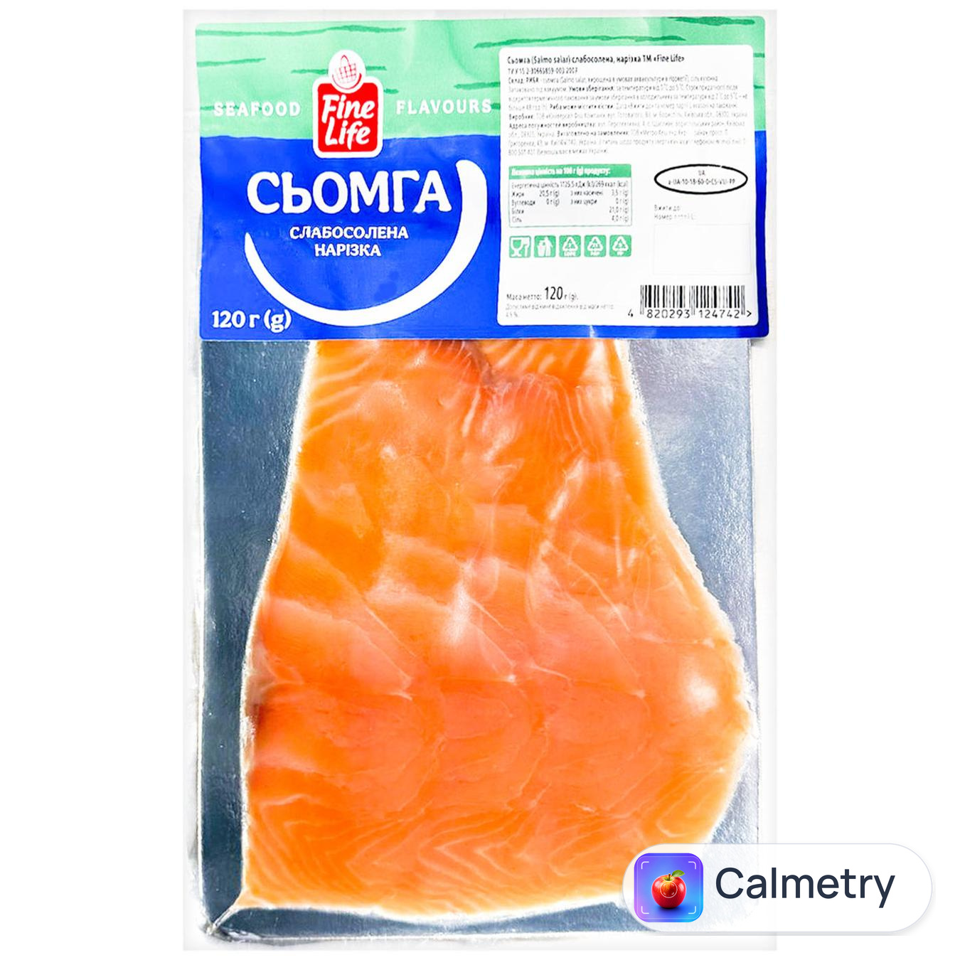 Сьомга Fine Life слабосолена нарізка 120г