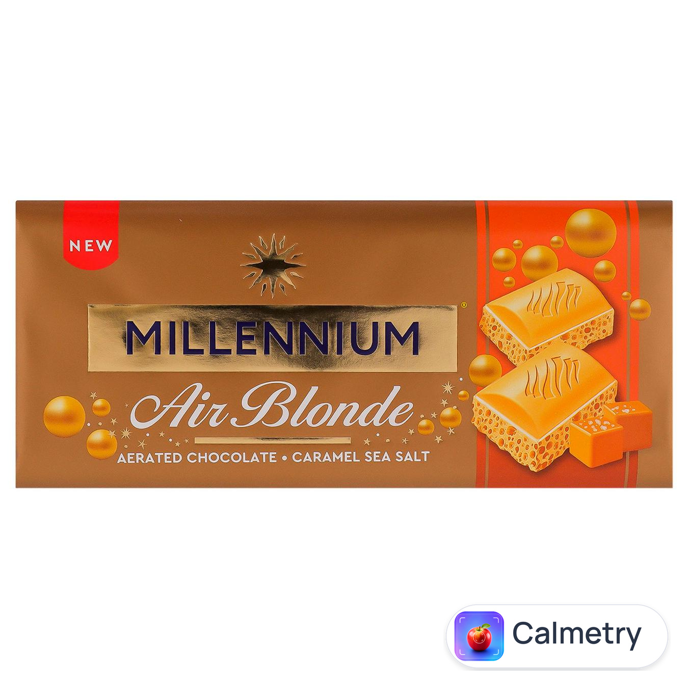 Шоколад білий Millennium Air Blonde Caramel Sea Salt пористий 85г