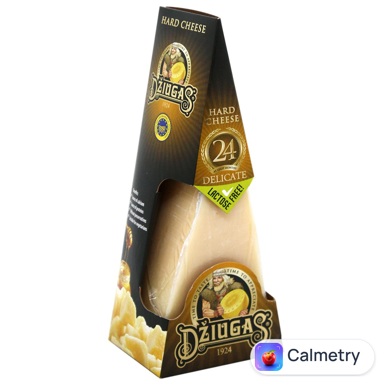 Сир твердий Dziugas безлактозний 24 місяців 40% 180г — фото продукту