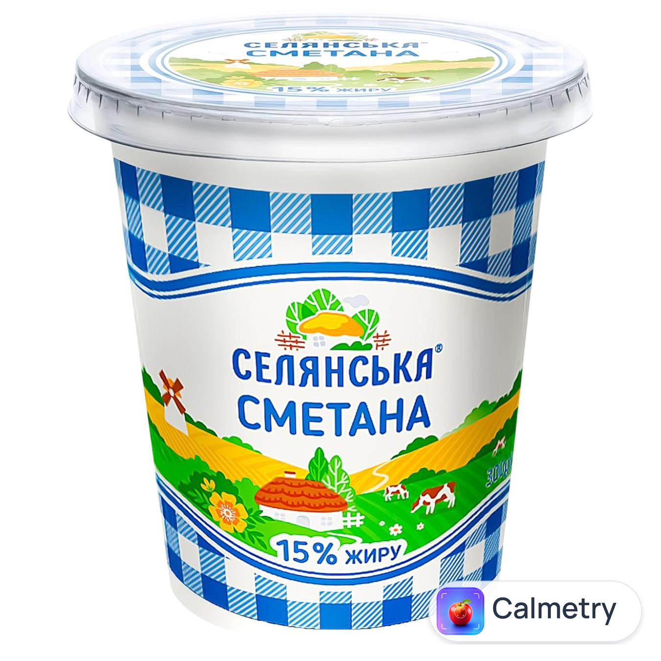 Сметана Селянська 15% 300г — фото продукту