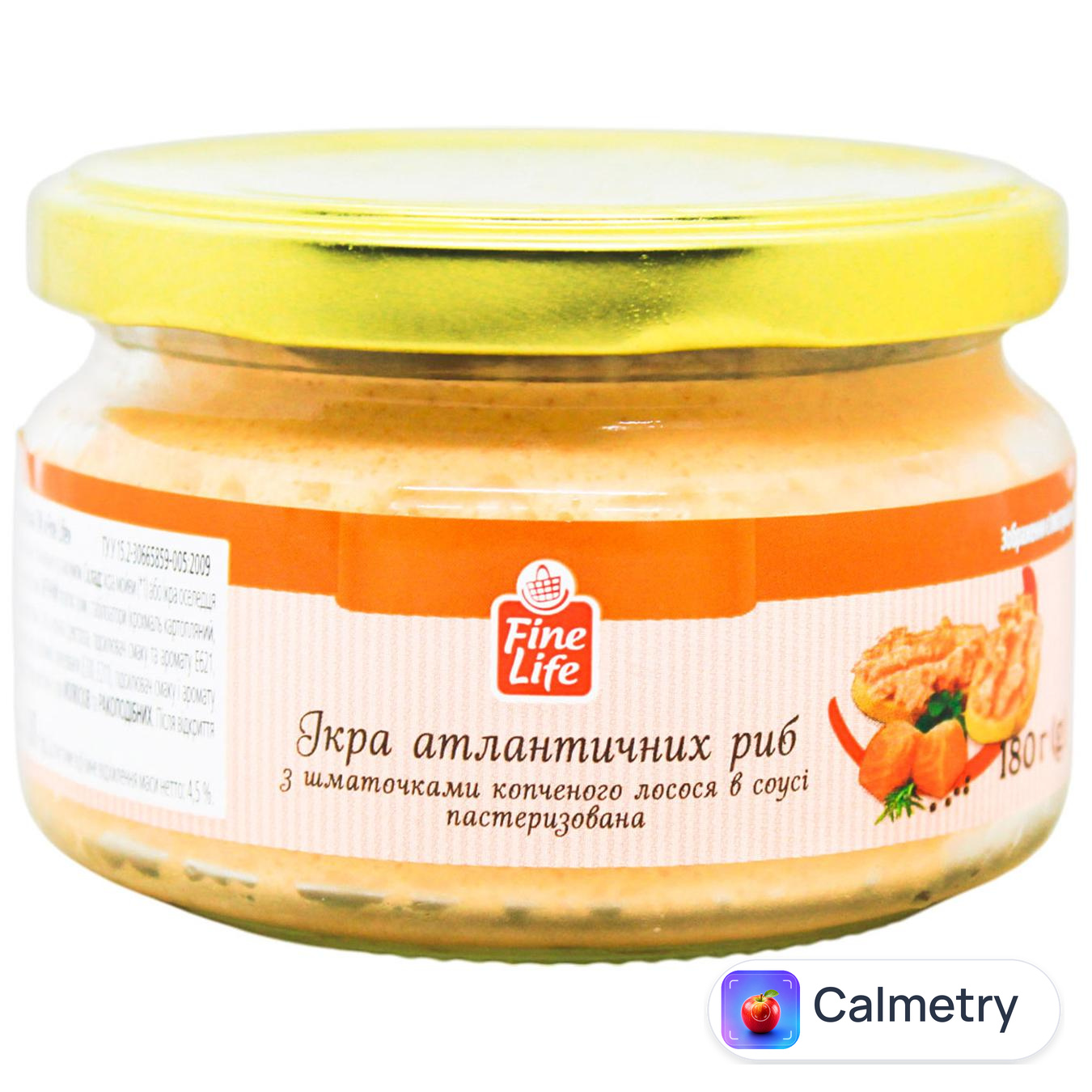 Ікра атлантичних риб Fine Life з шматочками копченого лосося в соусі 180г — фото продукту