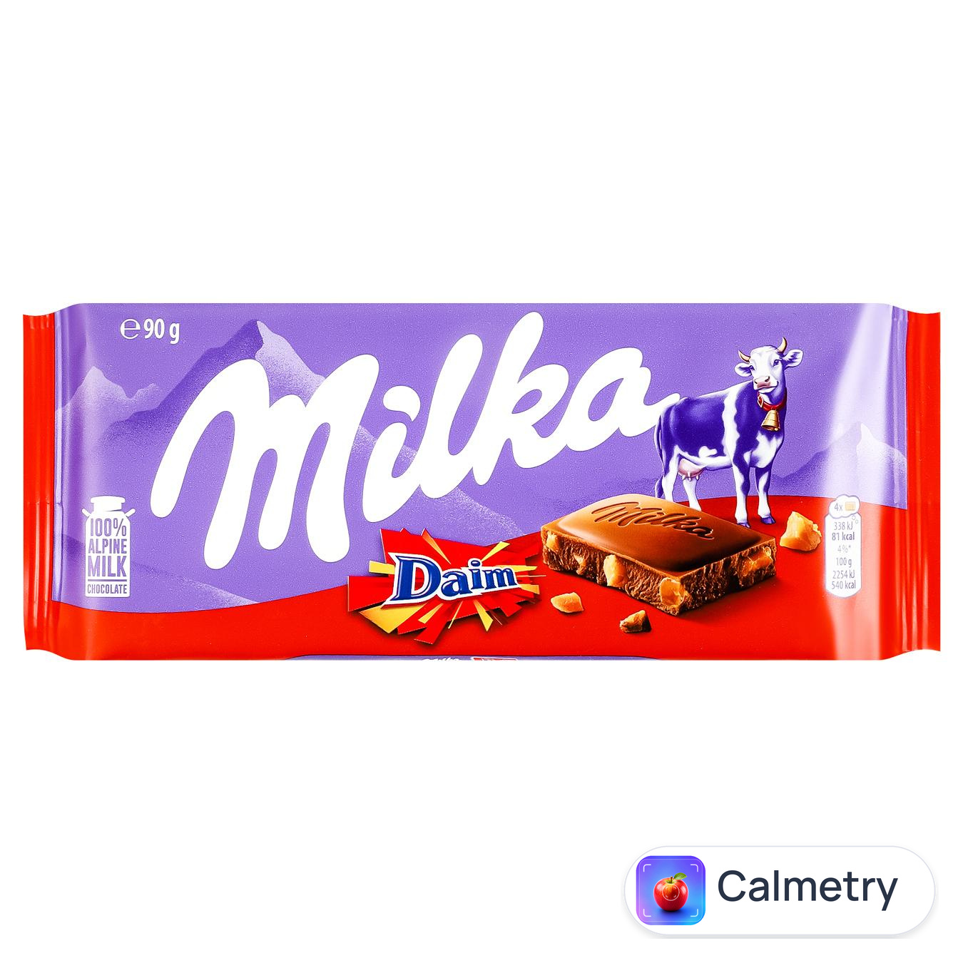 Шоколад молочний Milka зі шматочками хрумкої карамелі з мигдалем 90г