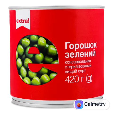 Горошок Extra! зелений консервований з/б