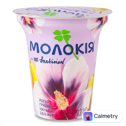 Йогурт Молокія з наповнювачем груша мальва 2% стакан, 240г