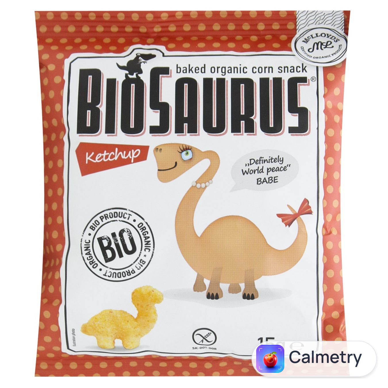 Снеки BioSaurus кукурудзяні з кетчупом органічні без глютену 15г
