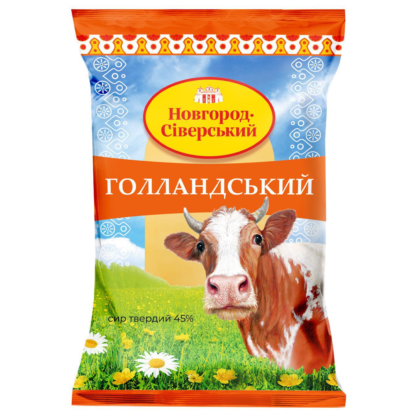 Сир Новгород-Сіверський Голландський твердий 45% ваговий — фото продукту