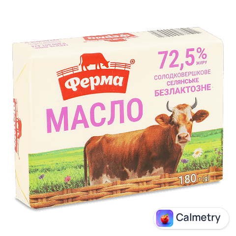 Масло солодковершкове Ферма Селянське б/лакт 72,5%, 180г
