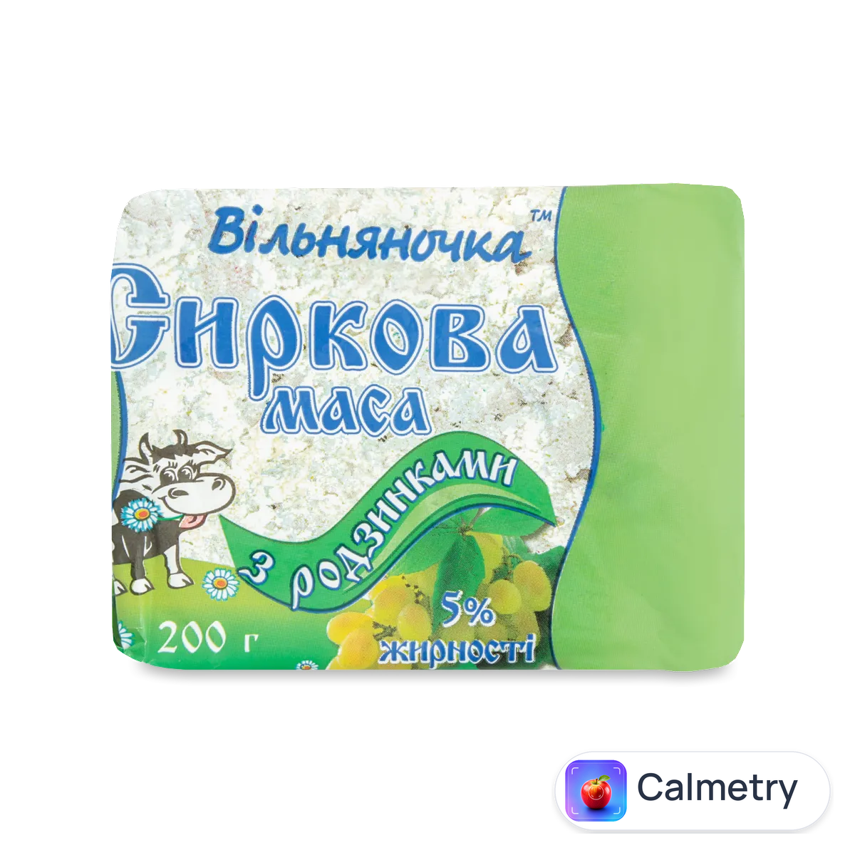 Маса сиркова «Вільняночка» з родзинками 5% еколін 200г