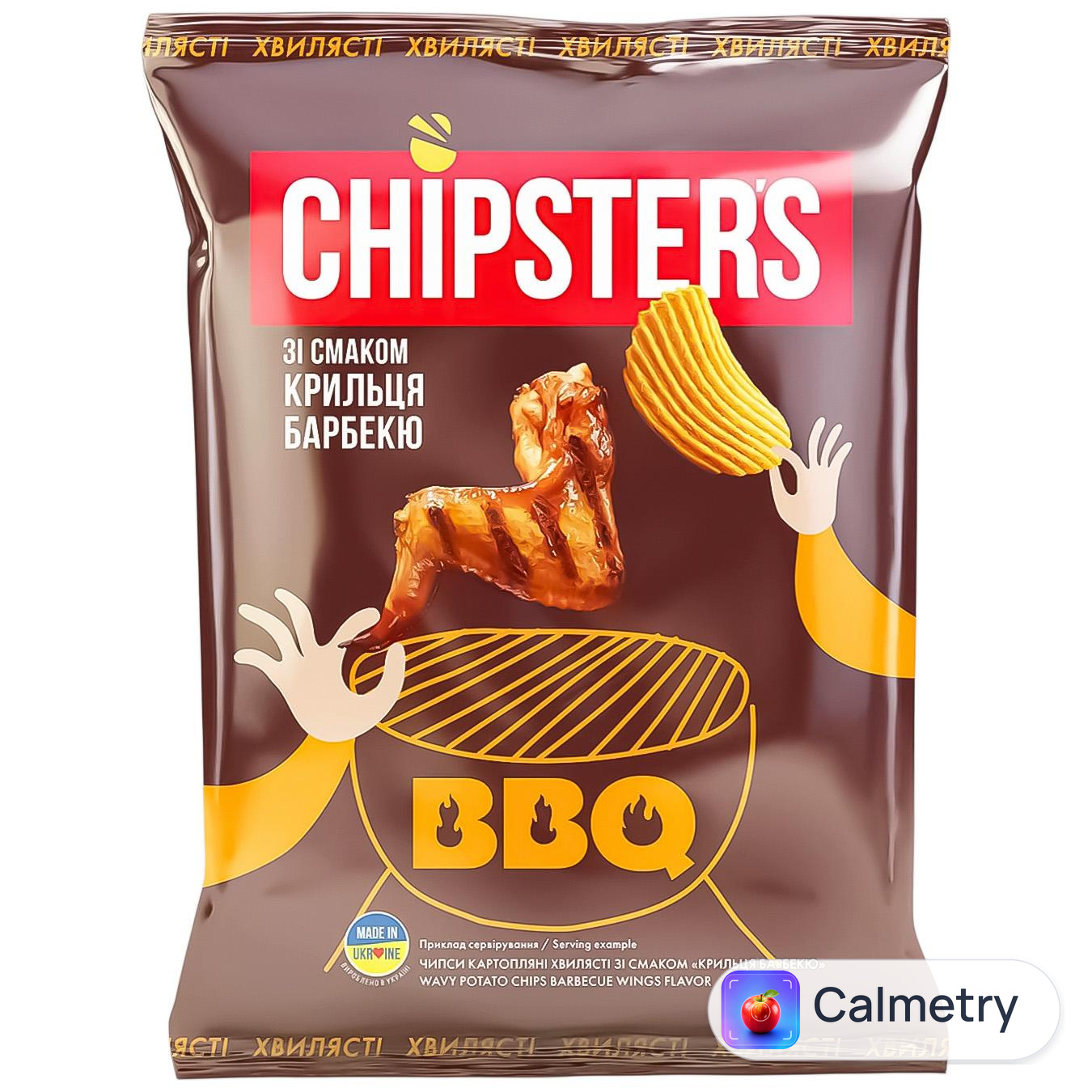 Чипси Chipster's хвилясті зі смаком крилець барбекю 95г — фото продукту