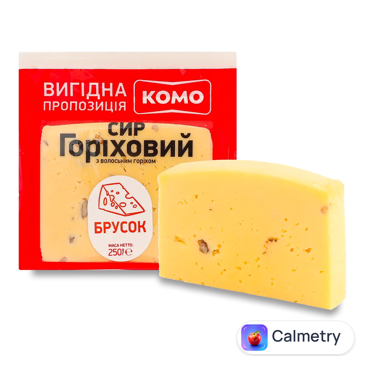 Сир «Комо» «Горіховий» з волоським горіхом 50% порційний