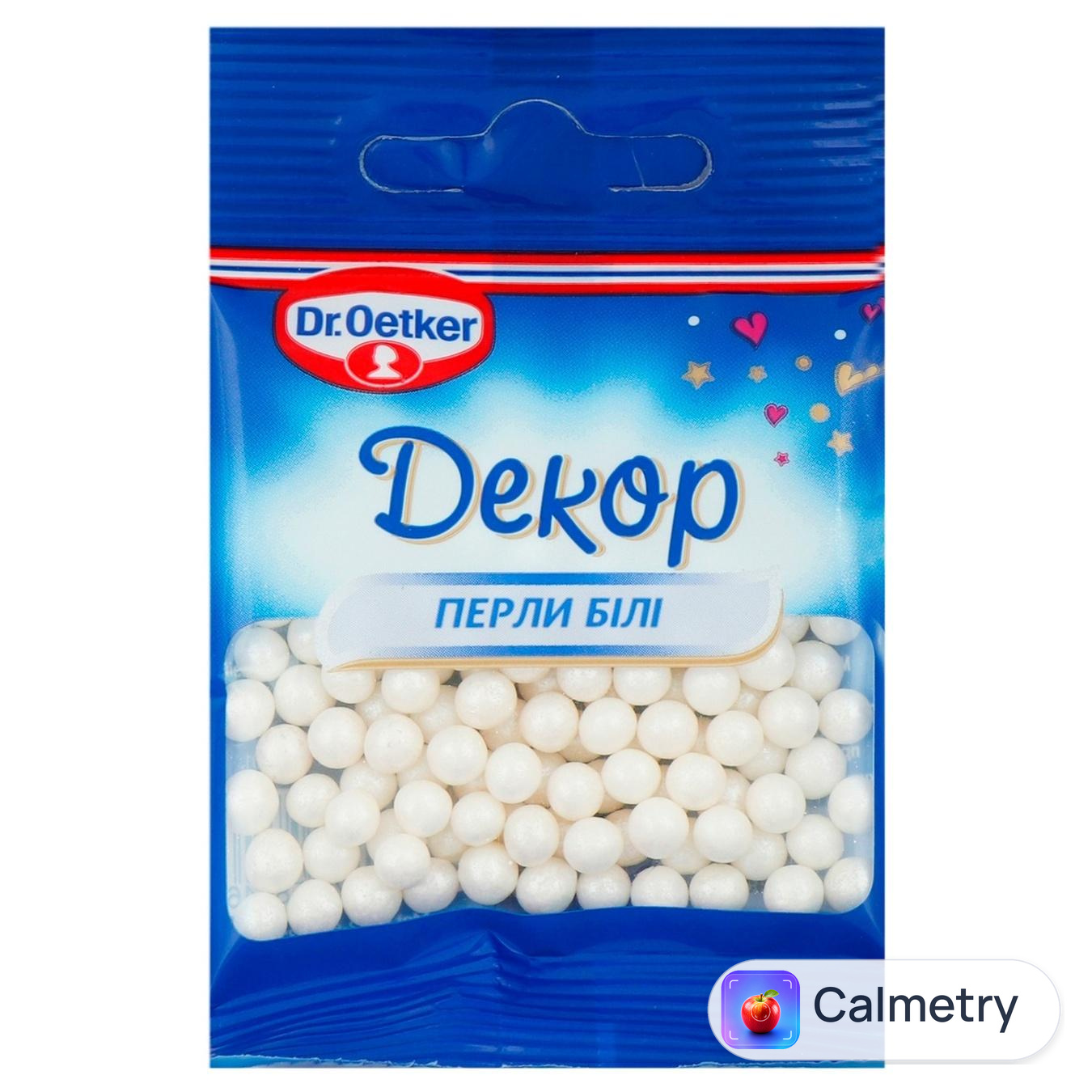 Прикраса кондитерська Dr.Oetker перли білі 10г
