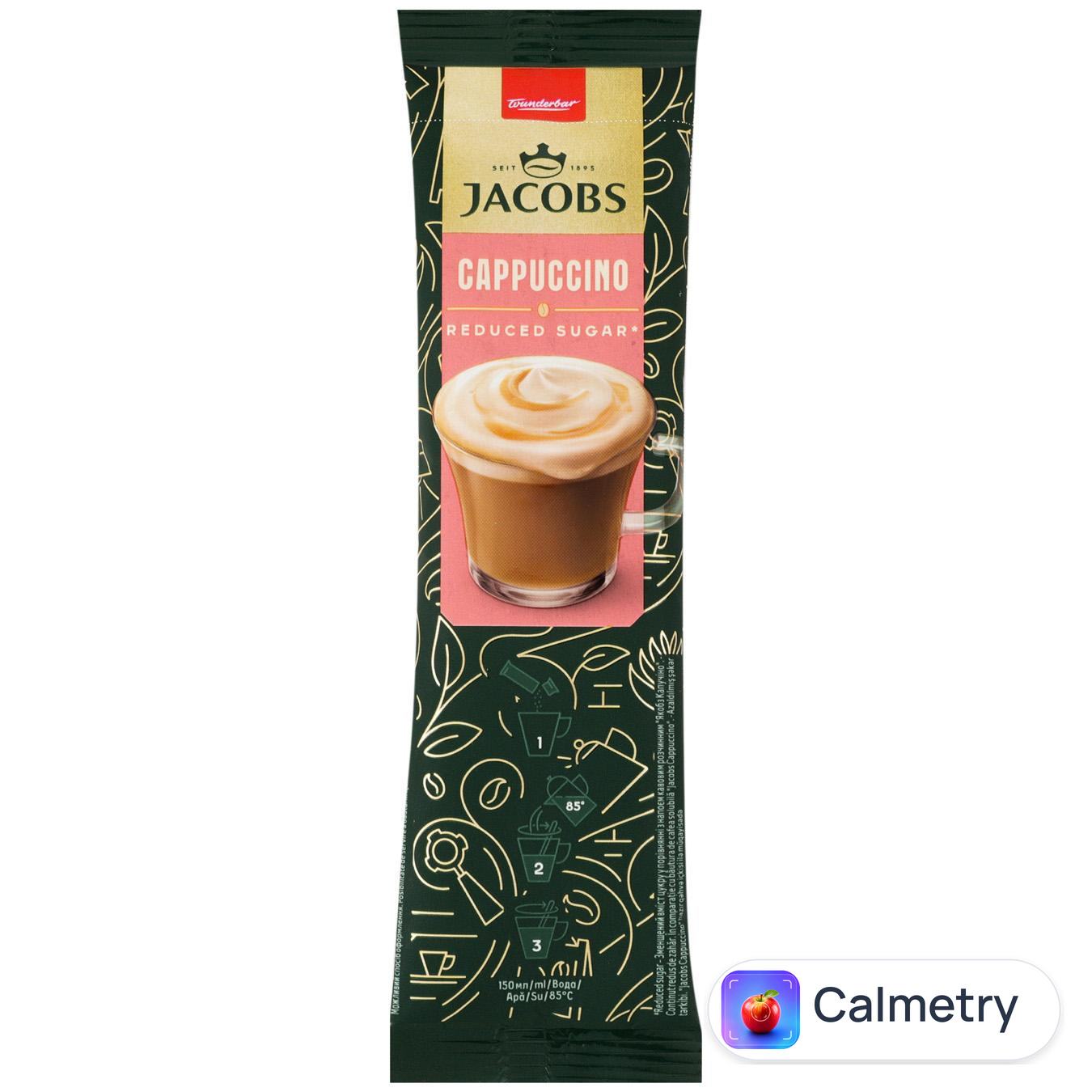 Напій кавовий Jacobs Cappuccino без цукру 3в1 14г — фото продукту