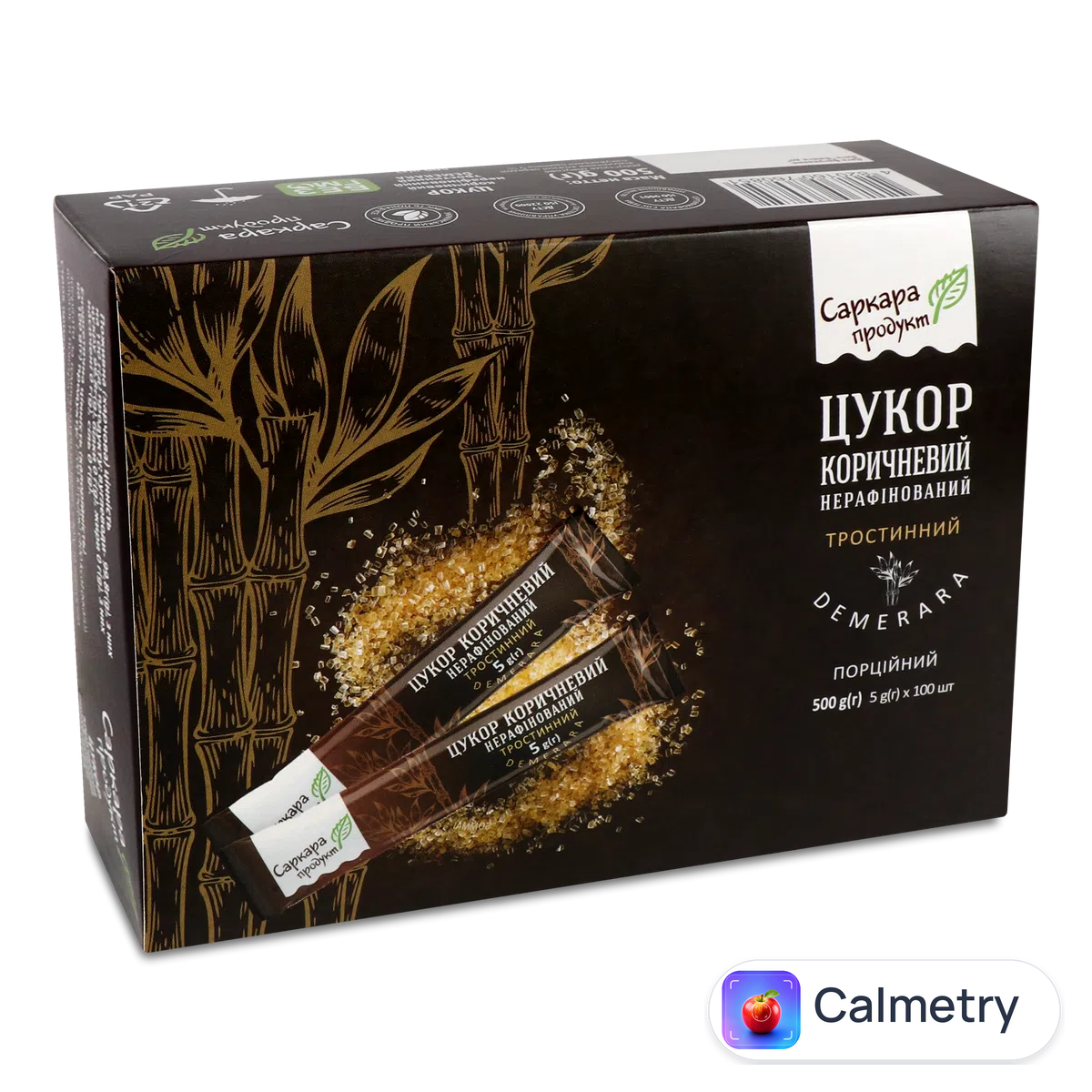 Цукор «Саркара» продукт тростинний Demerara нерафінований коричневий 100*5г