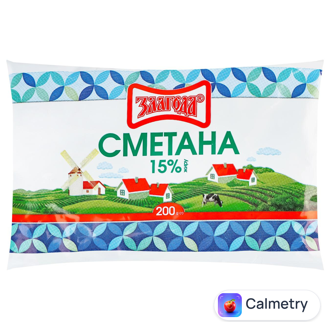 Сметана Злагода 15% 200г
