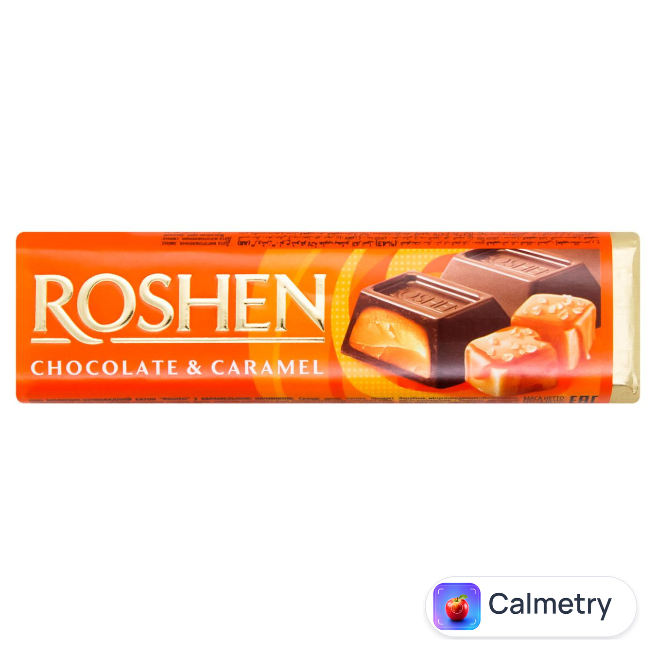 Батончик Roshen молочно-шоколадний з карамельною начинкою 40г — фото продукту