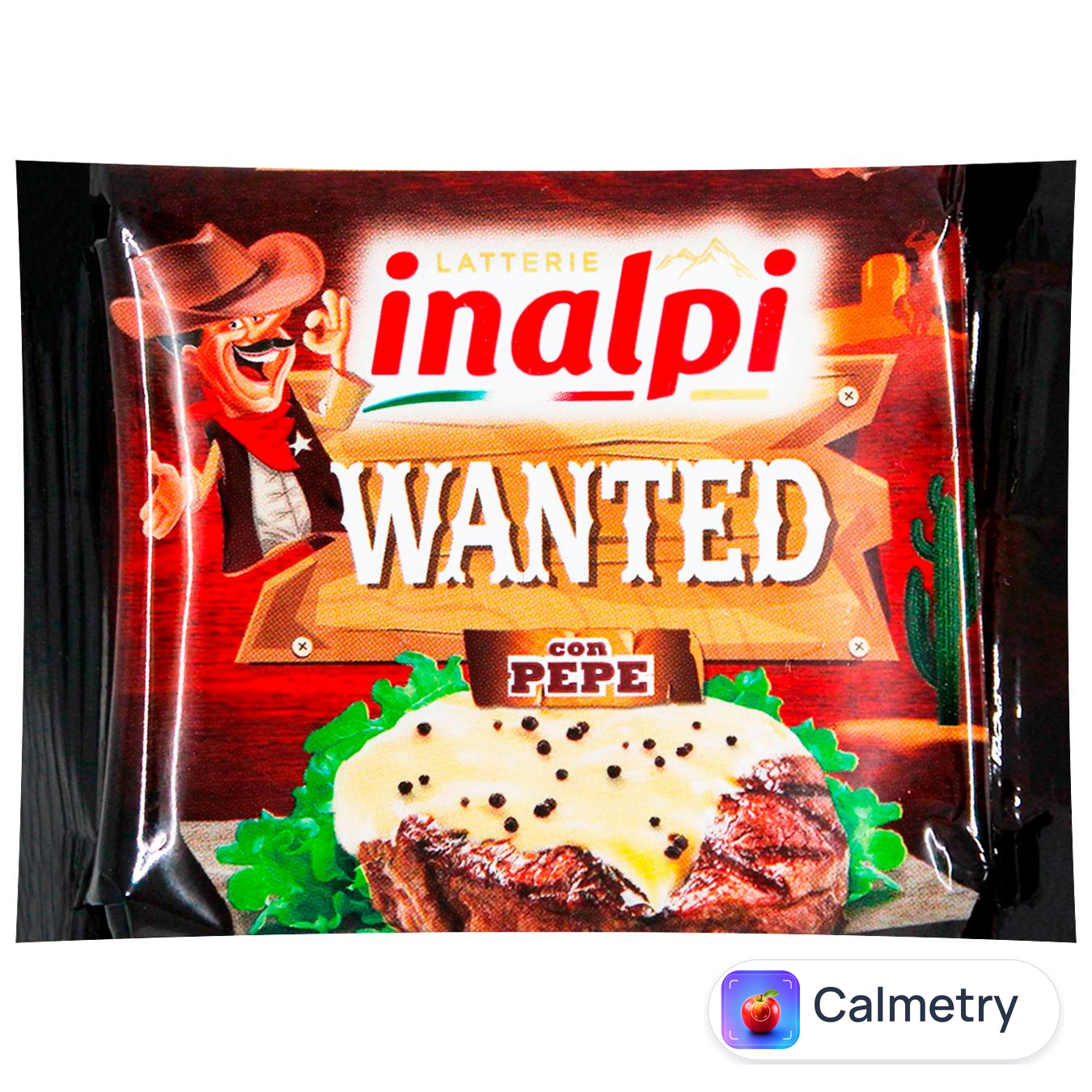 Сир плавлений Inalpi Wanted з чорним перцем слайси 39% 150г