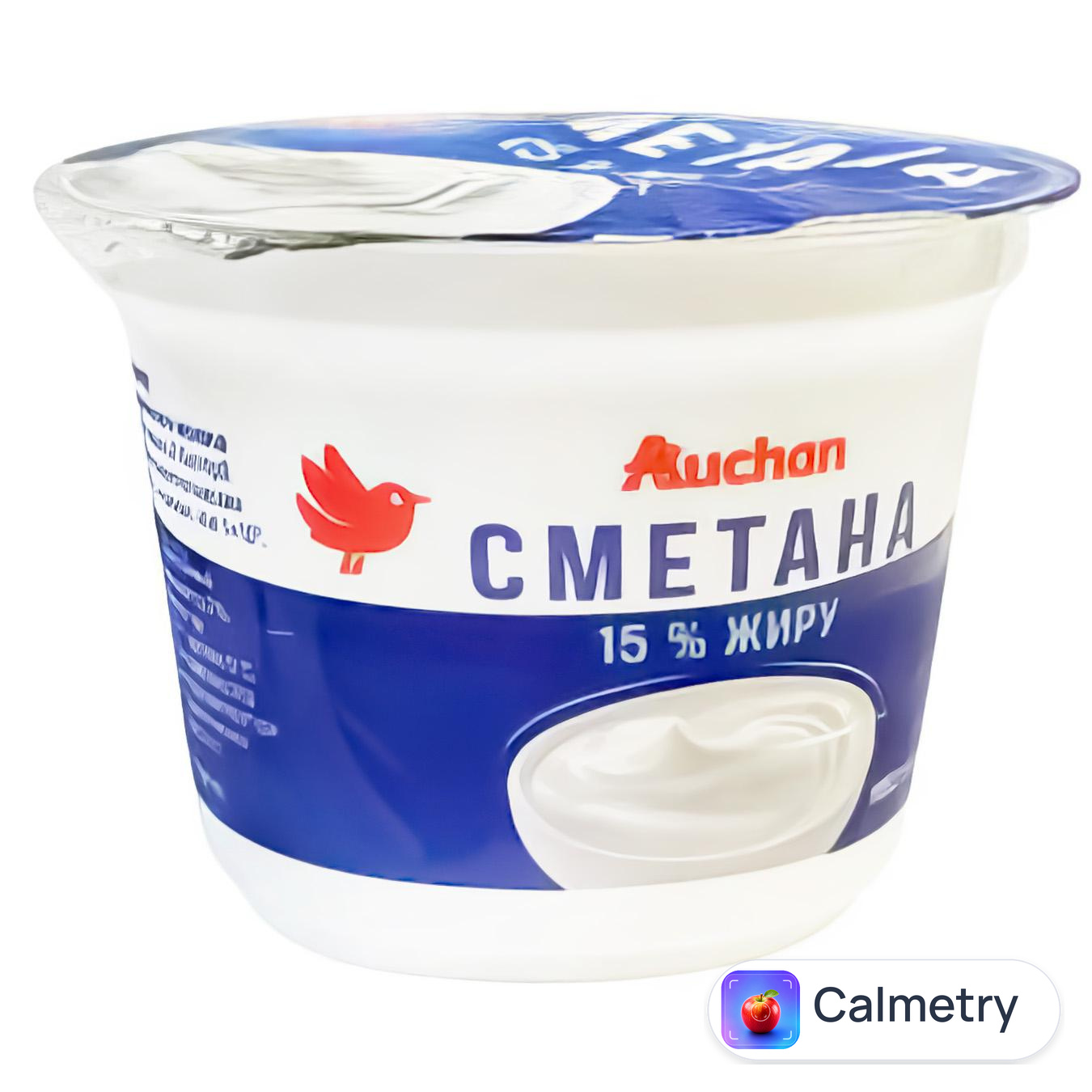 Сметана Auchan 15% 180г