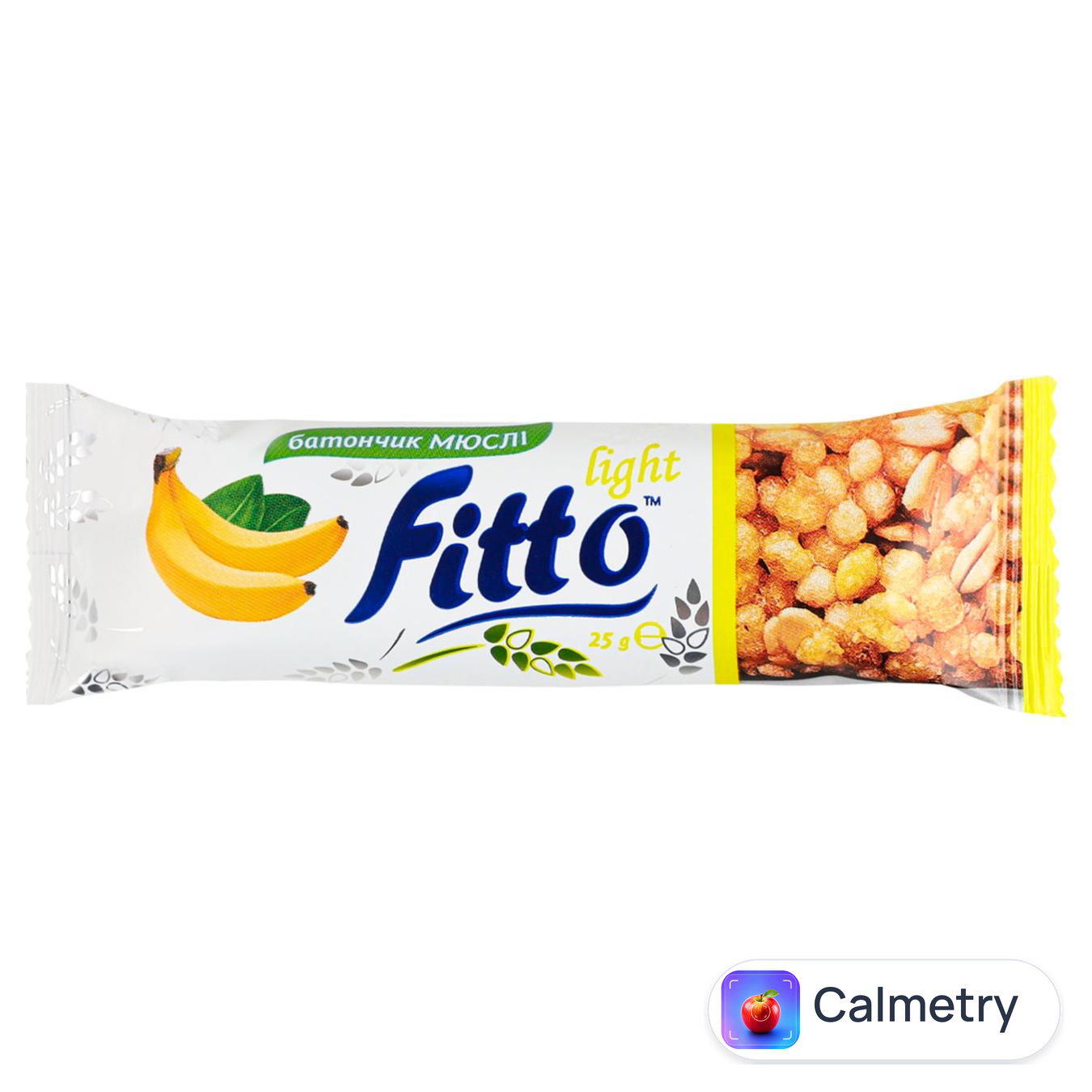 Батончик зерновий Fitto Light мюслі зі смаком банана 25г