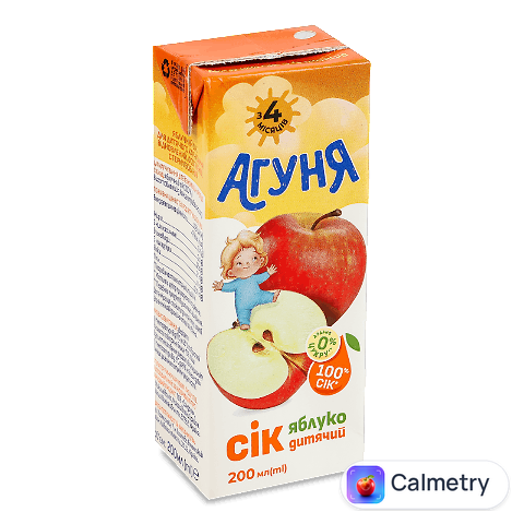 Сік Агуня яблуко дитячий, 200мл