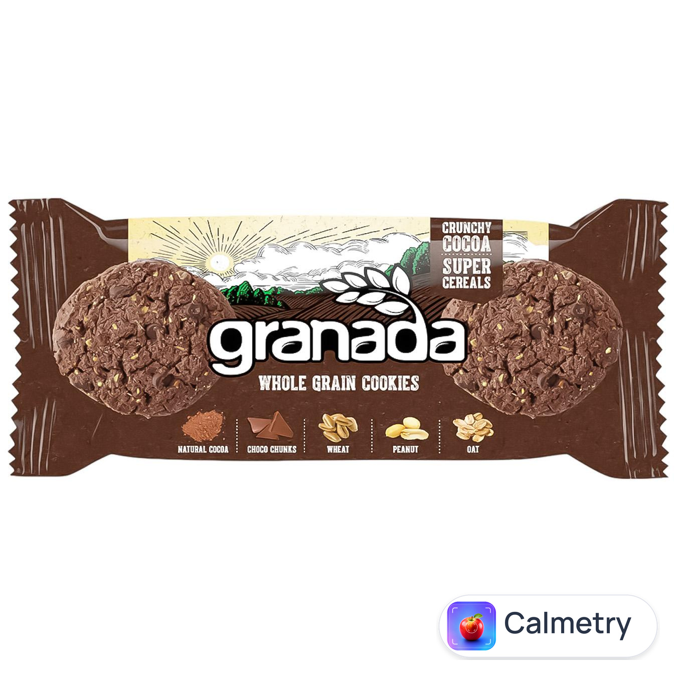 Печиво Granada цільнозернове з вівсяними пластівцями, арахісом, какао 150г