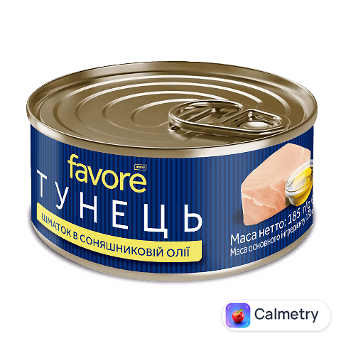 Тунець Favore шматочки в олії, 185г