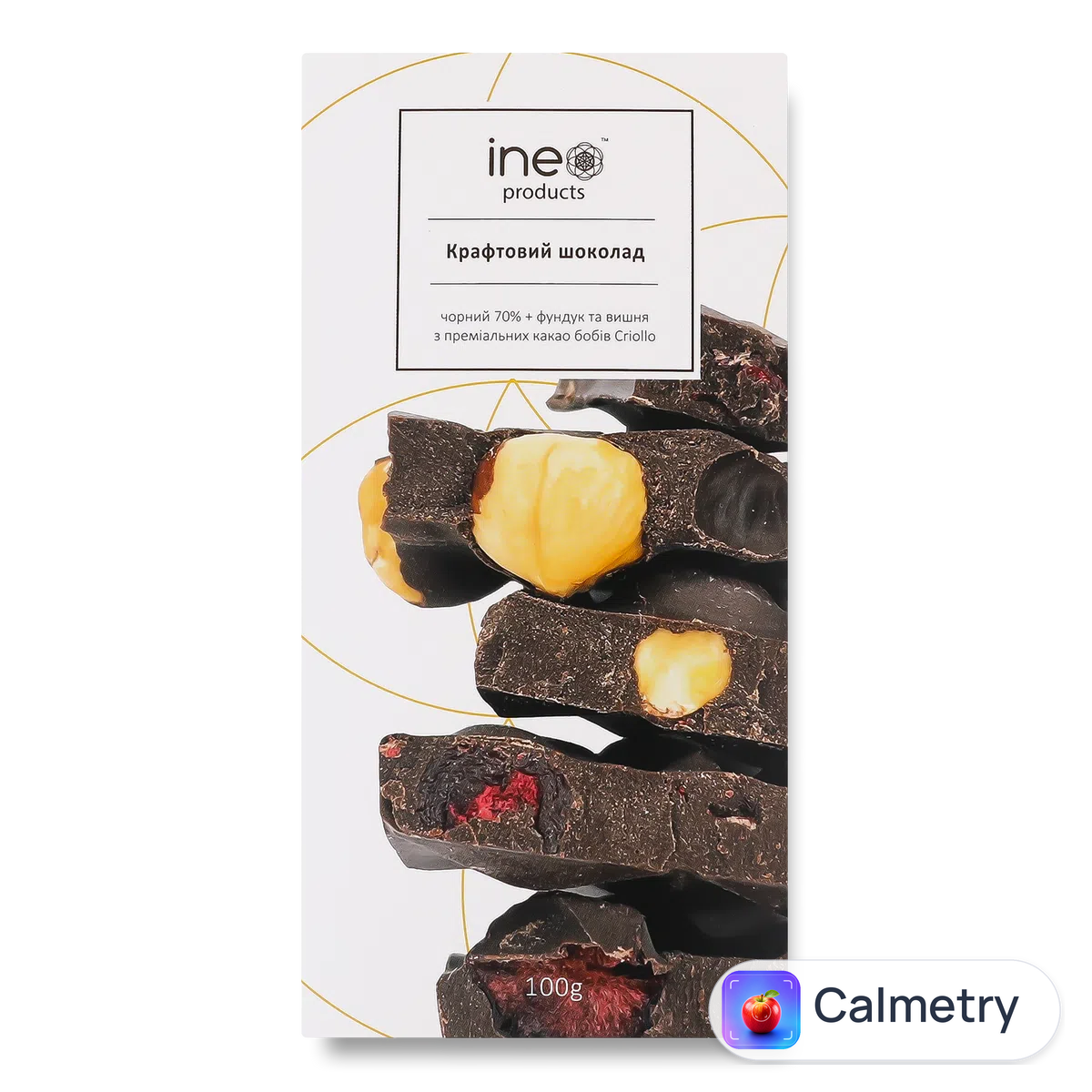 Шоколад чорний «Лавка Традицій» Ineo products з вишнею та фундуком 100г