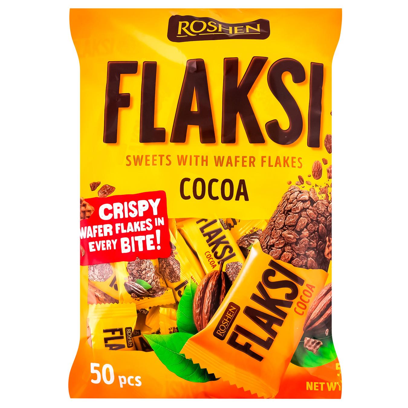 Цукерки Roshen Flaksi какао 500г — фото продукту