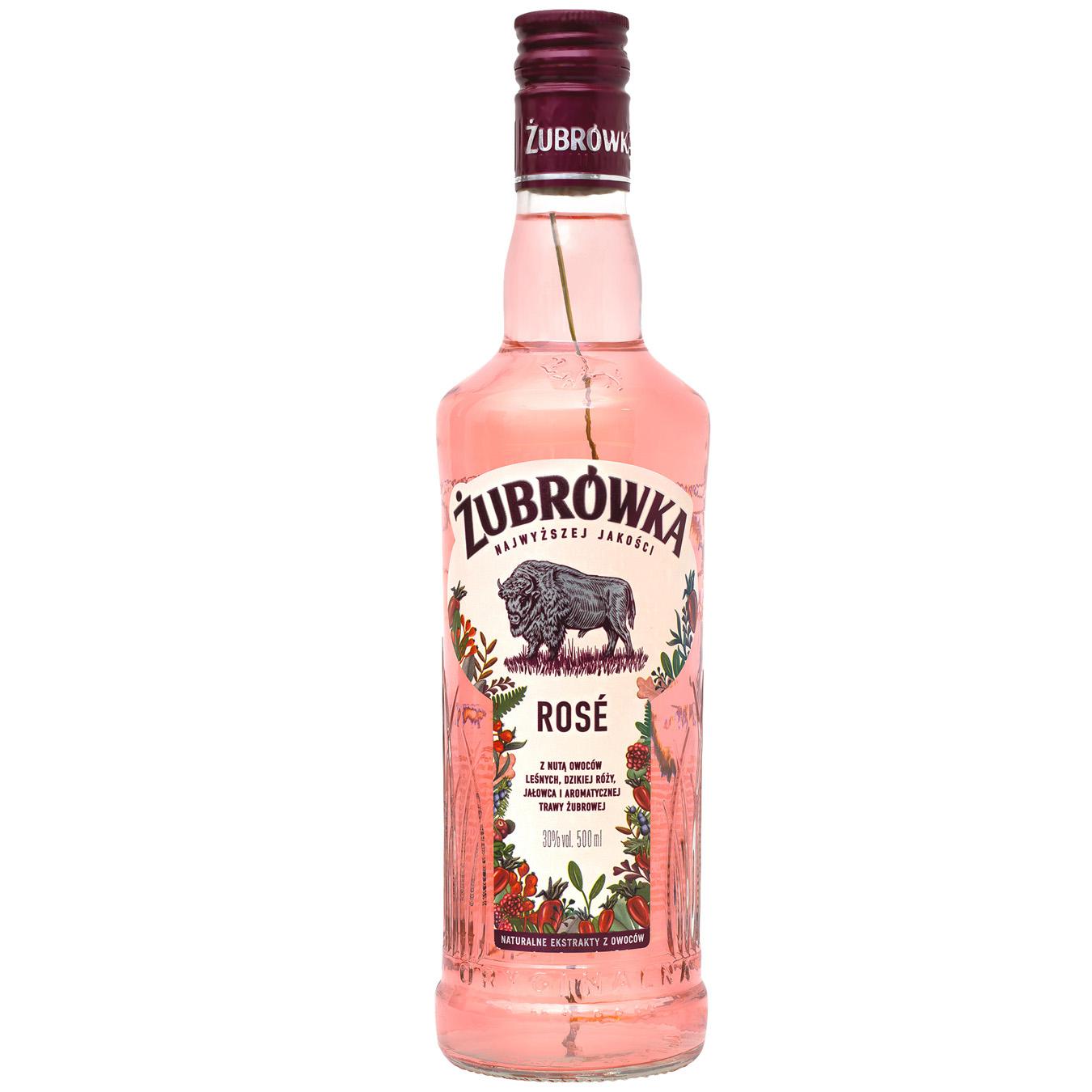Настоянка Zubrowka Rose 32% 0,5л — фото продукту