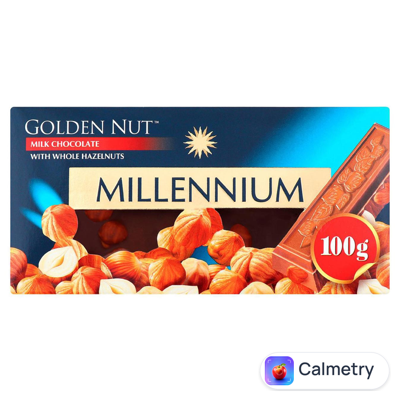Шоколад молочний Millennium Golden Nut з цільними лісовими горіхами 100г