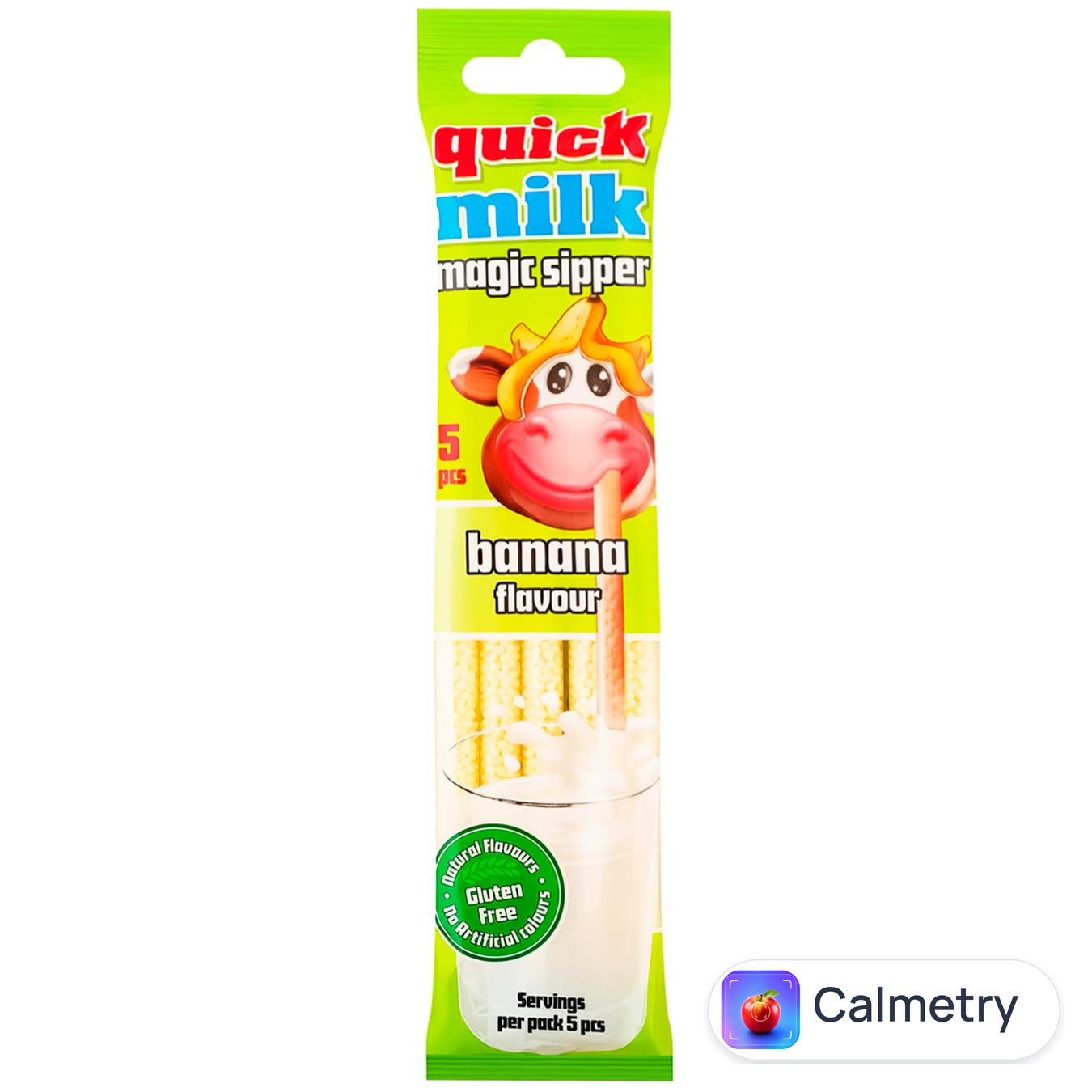 Трубочки Quick Milk для молока зі смаком банану 30г 5шт