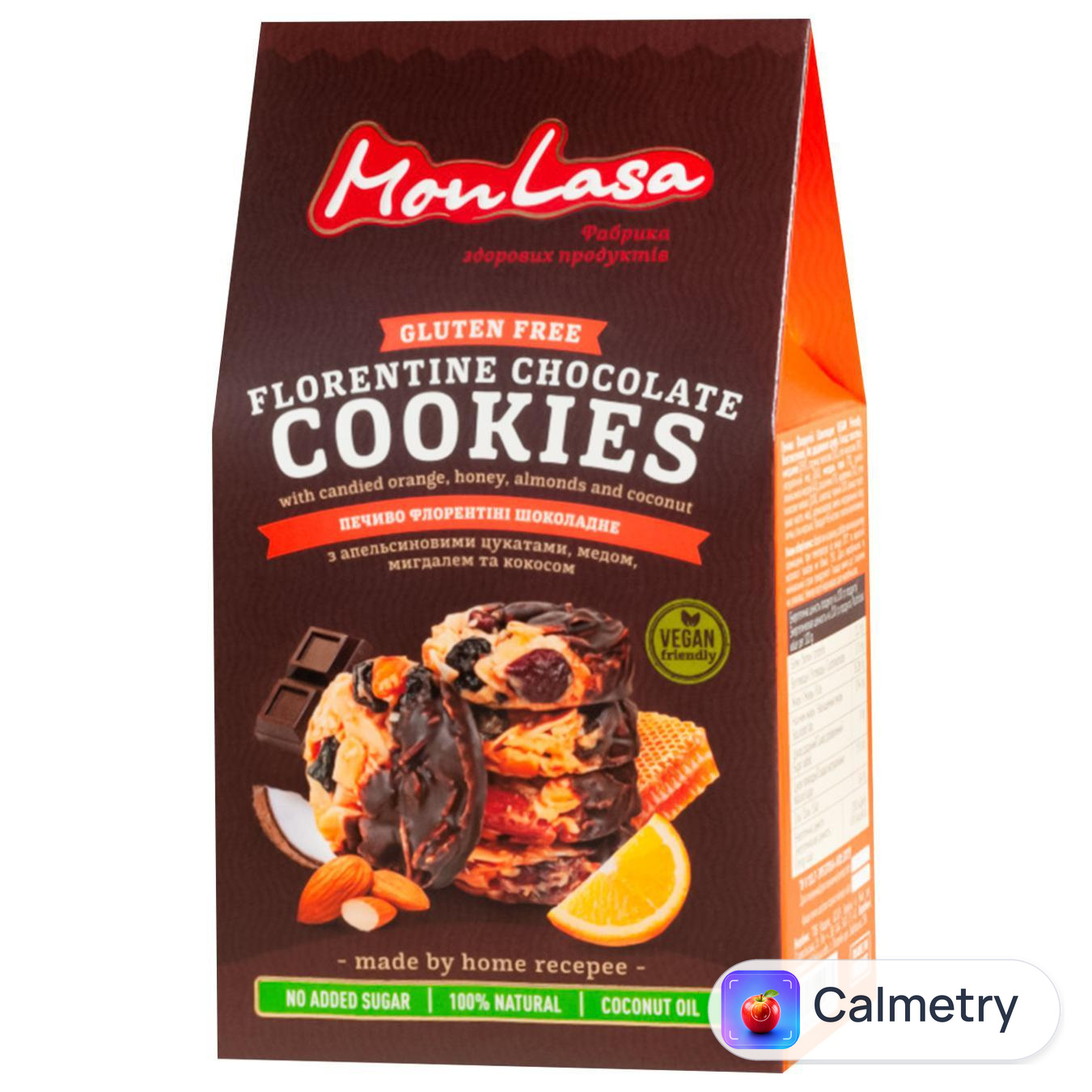 Печиво MonLasa Flotentine Chocolat без цукру без глютену 120г — фото продукту