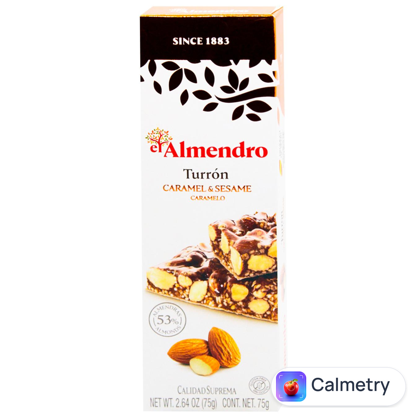 Туррон El Almendro мигдально-карамельний хрусткий з насінням кунжуту 75г