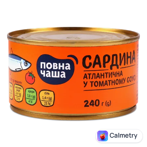 Сардина «Повна Чаша»® атлантична в томатному соусі