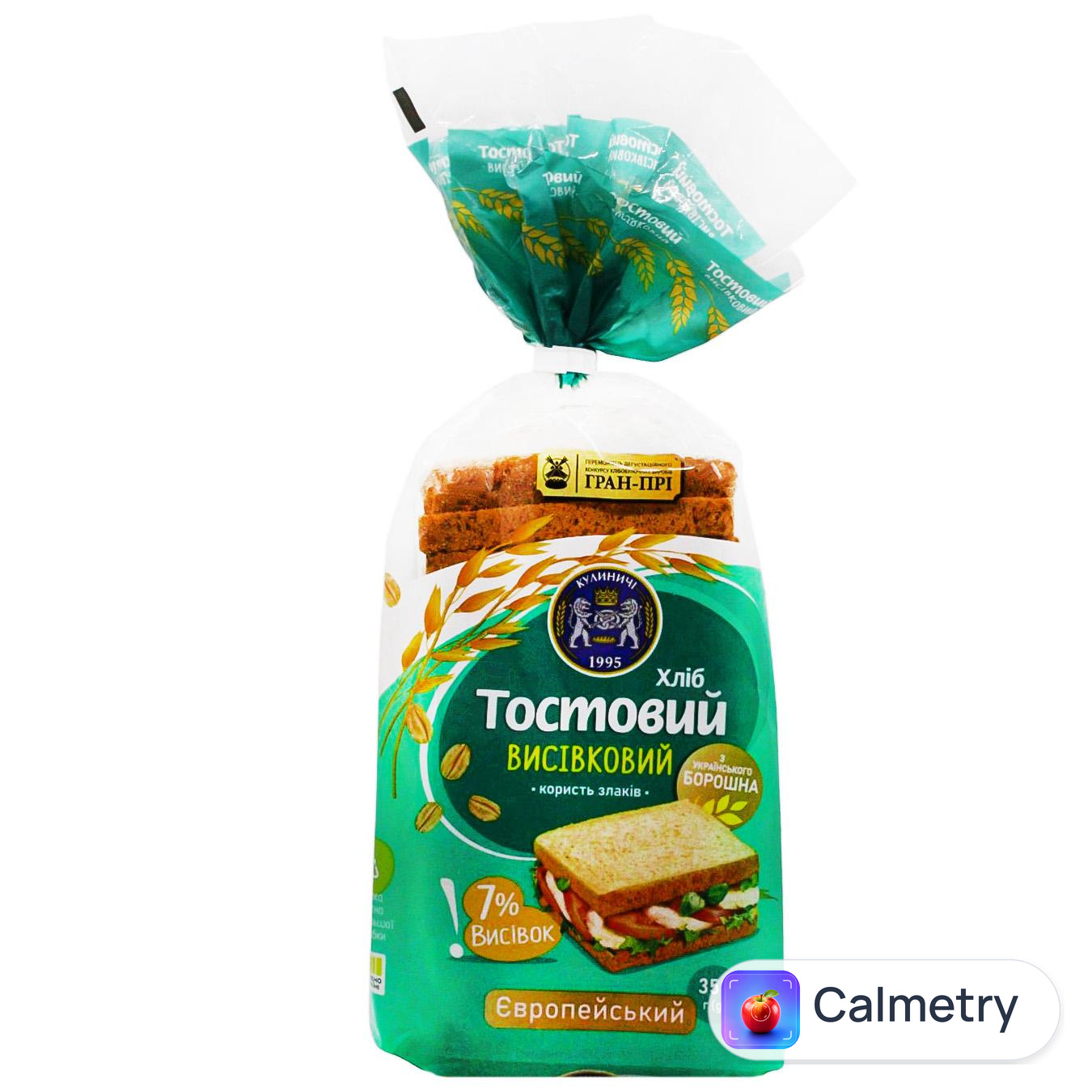 Хліб тостовий Кулиничі Європейський висівковий 350г — фото продукту