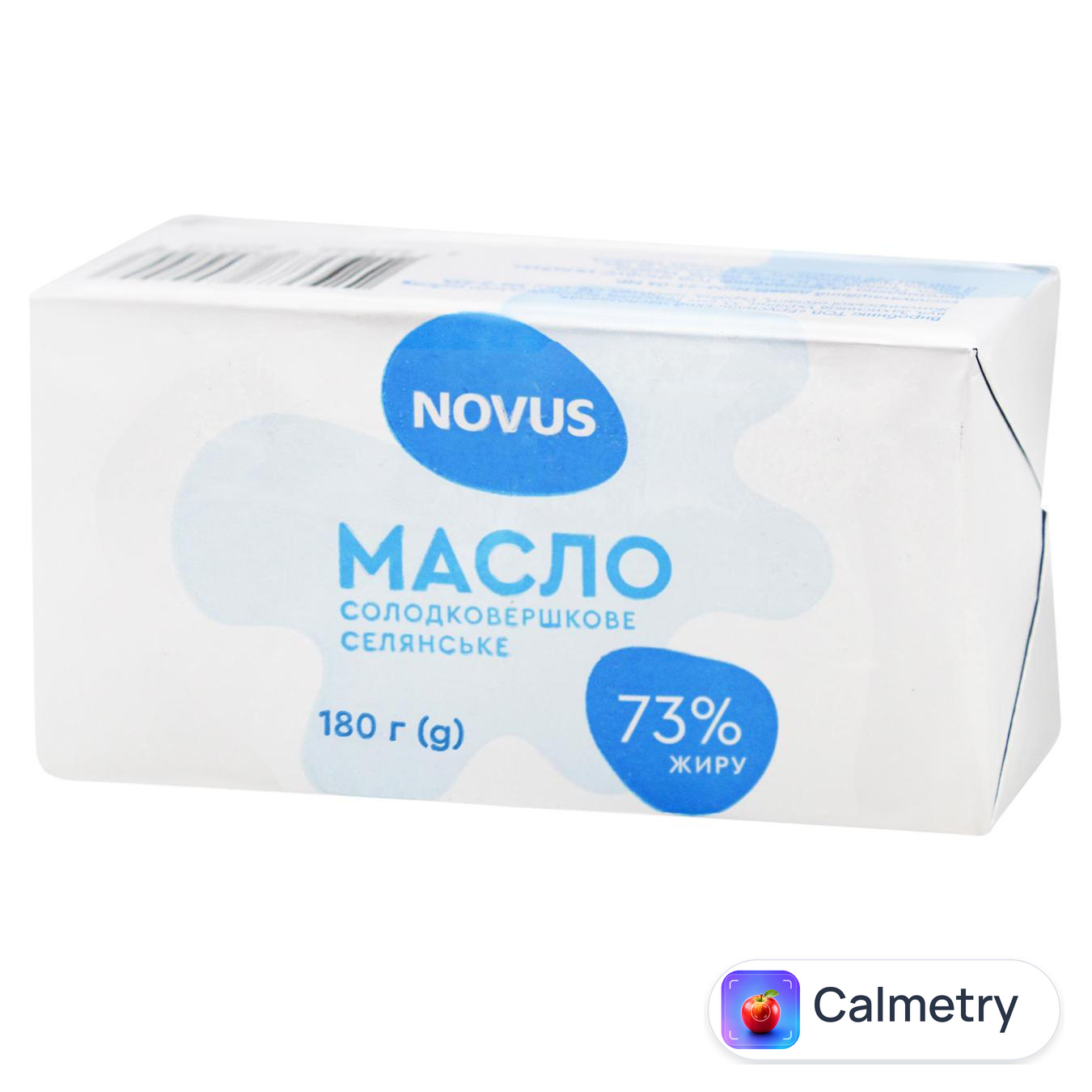 Масло Novus Селянське солодковершкове 73% 180г — фото продукту
