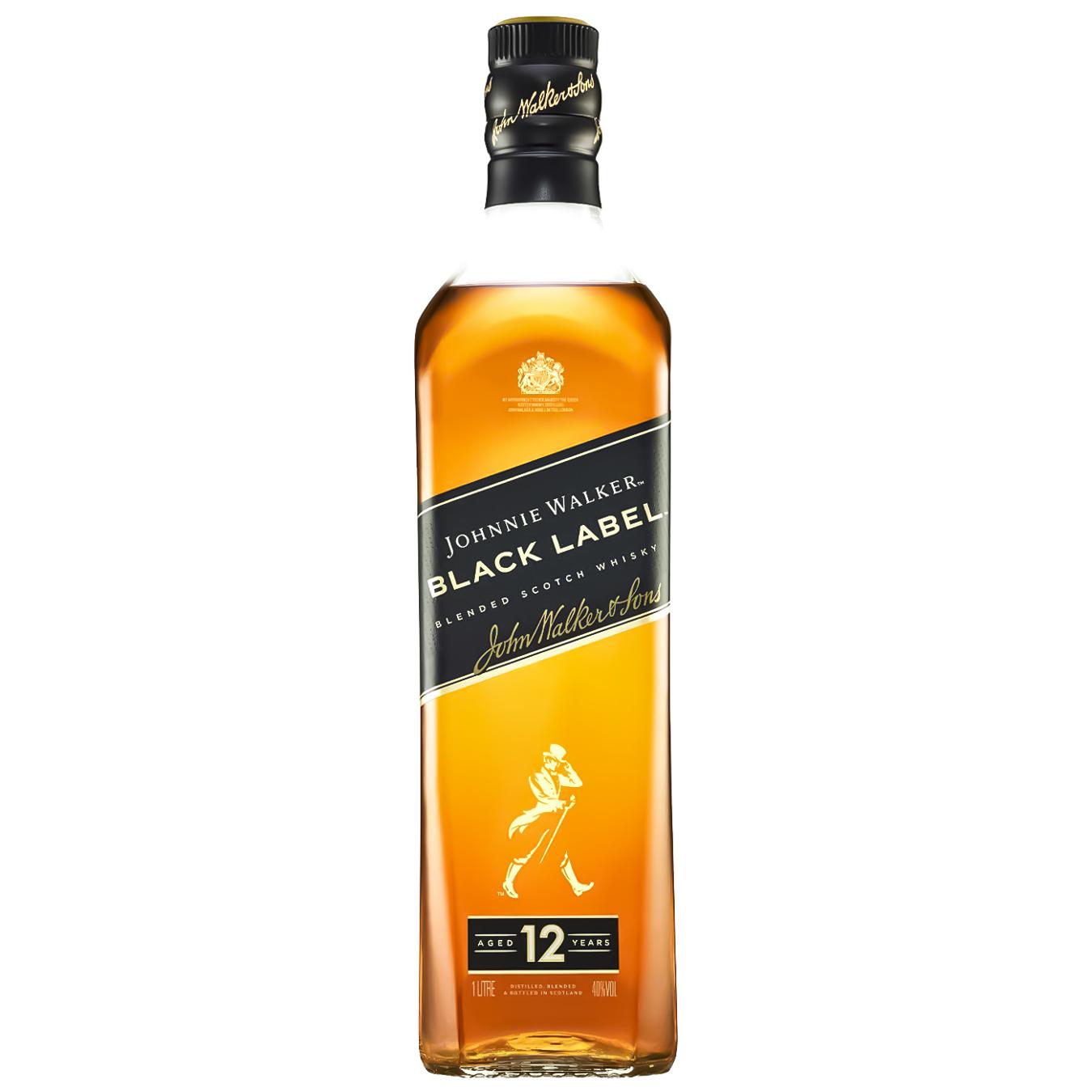 Віскі Johnnie Walker Black Label 12 років 1л — фото продукту