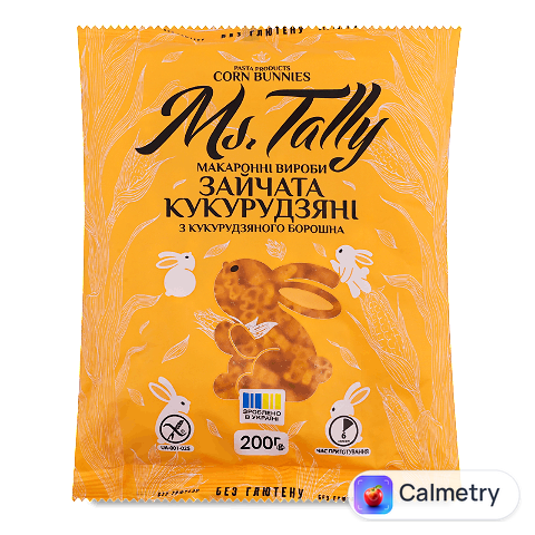 Вироби макаронні Ms.Tally Зайчата кукурудзяні, 200г