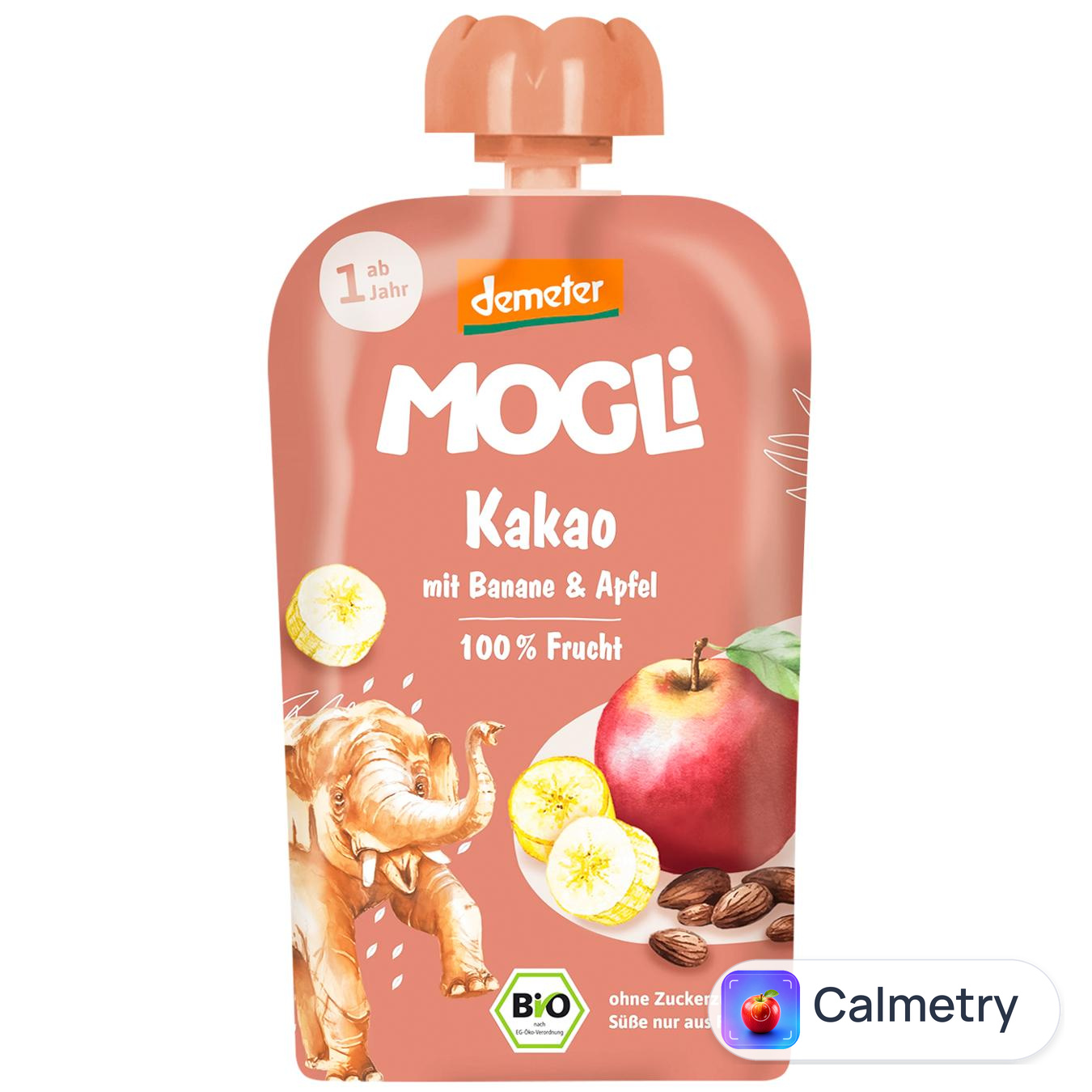 Пюре фруктове Mogli з бананом, какао та яблуком органічне 100г