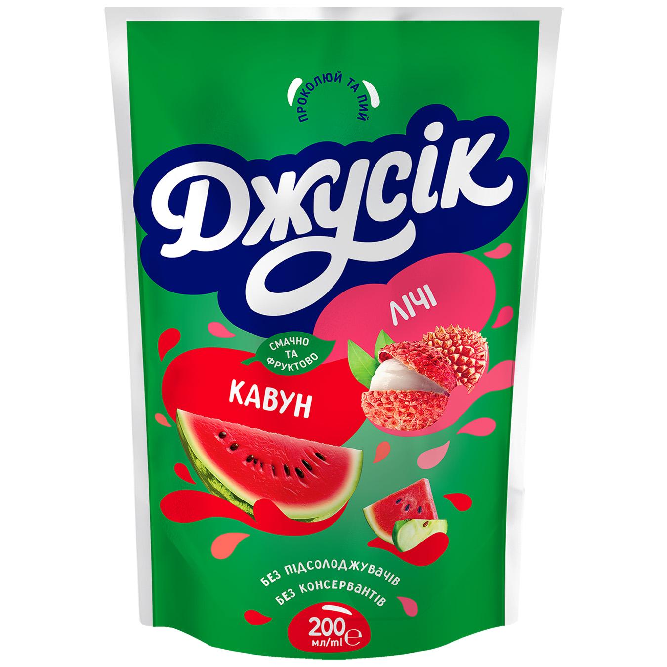 Напій соковий Джусік кавун-лічі 200мл — фото продукту